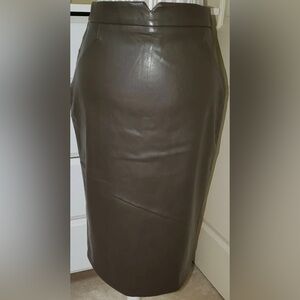 NWT Philosophy olive green pencil leather skirt